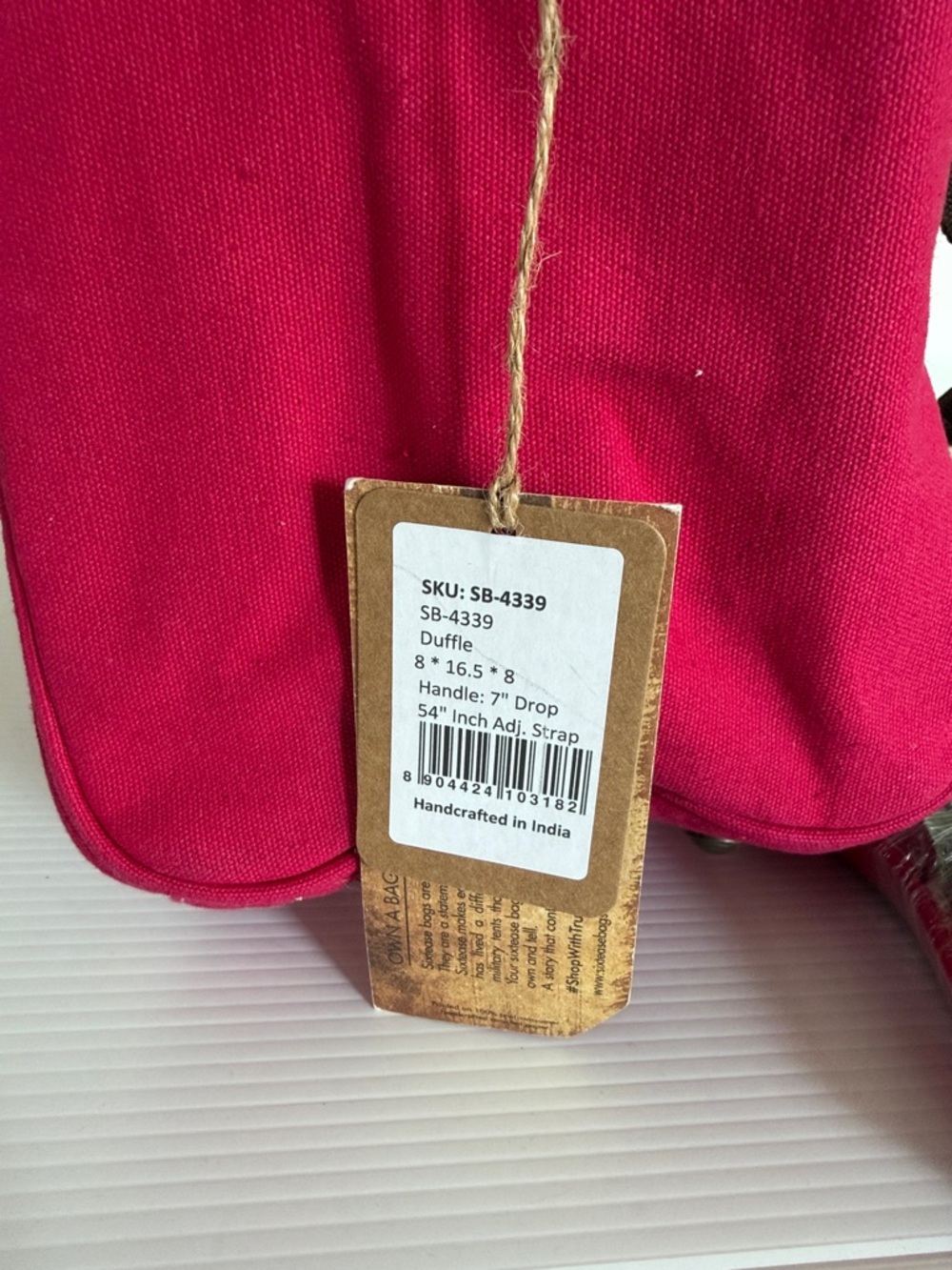 Sixtease Up-cycled Canvas Duffle Bag Leopard Print Adjustable Shoulder Strap - Picture 7 of 11